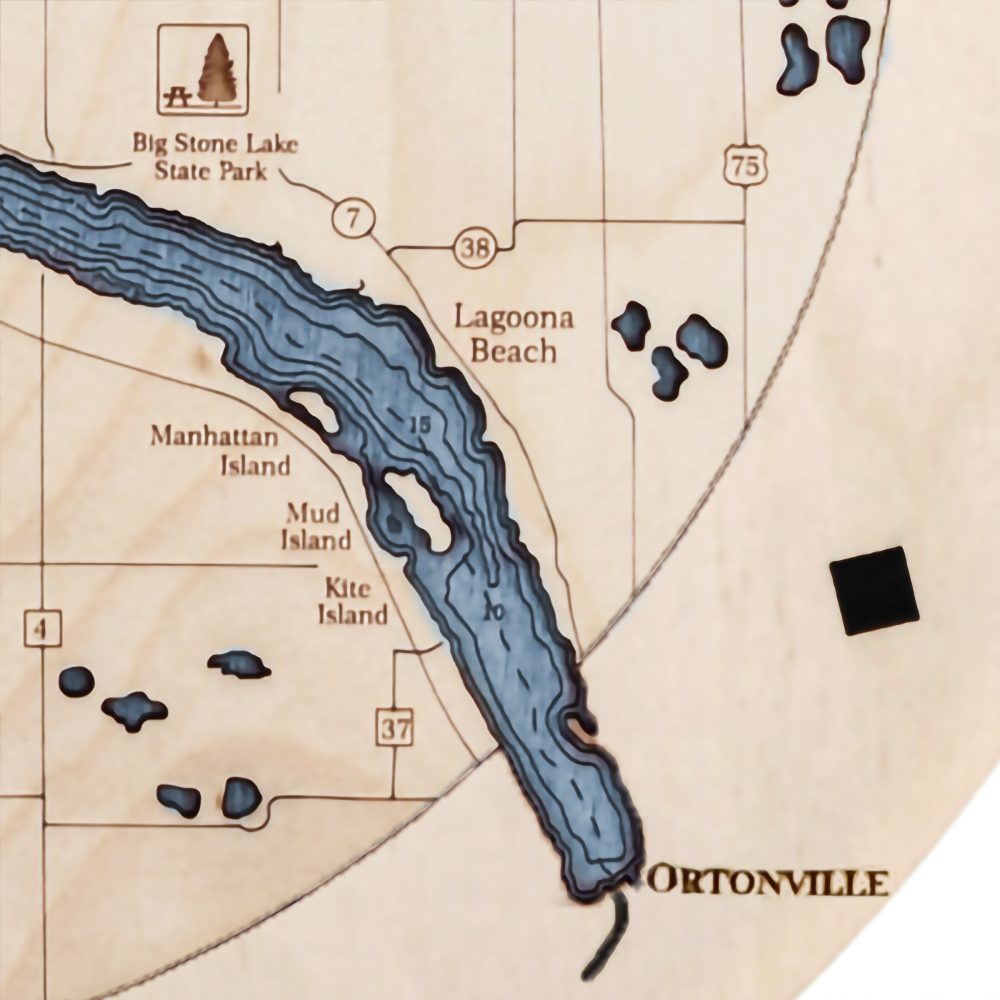 Big Stone Lake Nautical Clock Birch Accent with Deep Blue Water Detail Shot 2