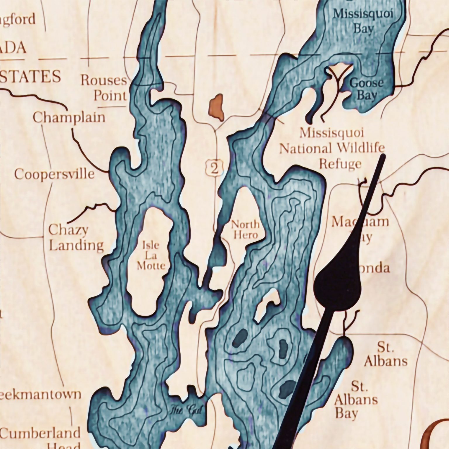 Lake Champlain Nautical Map Clock - Sea and Soul Charts