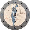 Lake Champlain Nautical Clock Driftwood Accent with Deep Blue Water Product Shot