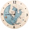 Tampa Bay Nautical Clock Birch Accent with Blue Green Water Product Shot