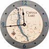 Cayuga Lake Nautical Clock Driftwood Accent with Blue Green Water Product Shot