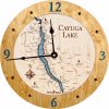 Cayuga Lake Nautical Clock Honey Accent with Blue Green Water Product Shot