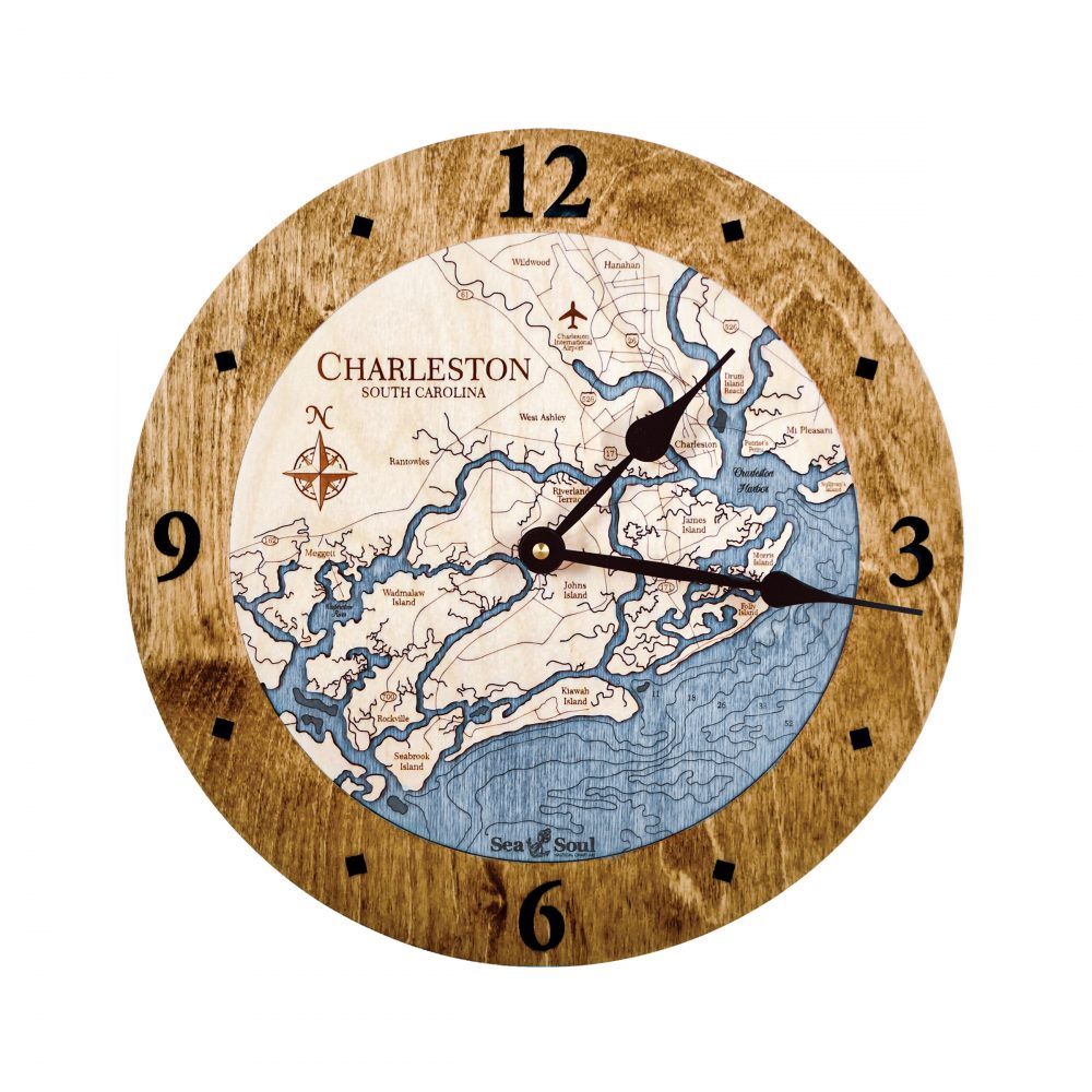 Charleston Nautical Clock Americana Accent with Deep Blue Water