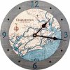 Charleston Nautical Clock Driftwood Accent with Blue Green Water Product Shot