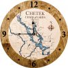 Chetek Chain of Lakes Nautical Clock Americana Accent with Blue Green Water Product Shot