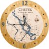 Chetek Chain of Lakes Nautical Clock Honey Accent with Blue Green Water Product Shot
