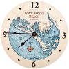 Fort Myers Beach Nautical Clock Birch Accent with Blue Green Water Product Shot