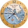 Fort Myers Beach Nautical Clock Honey Accent with Deep Blue Water Product Shot
