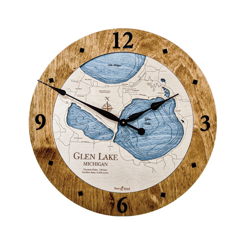 Glen Lake Nautical Clock Americana Accent with Deep Blue Water
