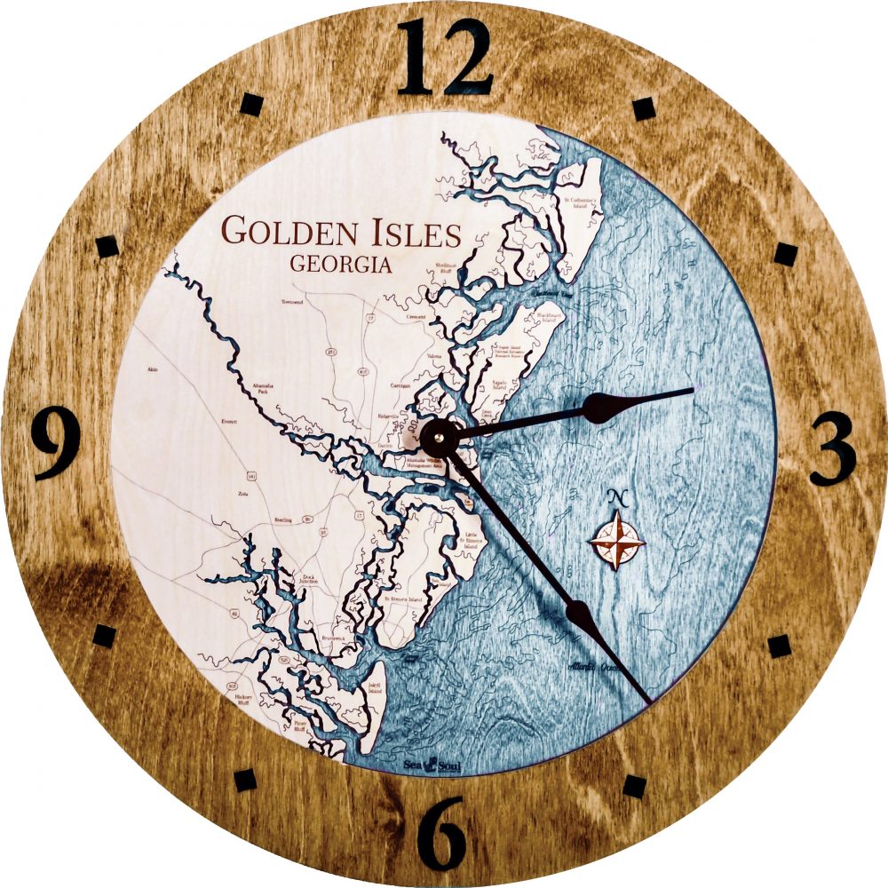 Golden Isles Nautical Clock Americana Accent with Blue Green Water Product Shot