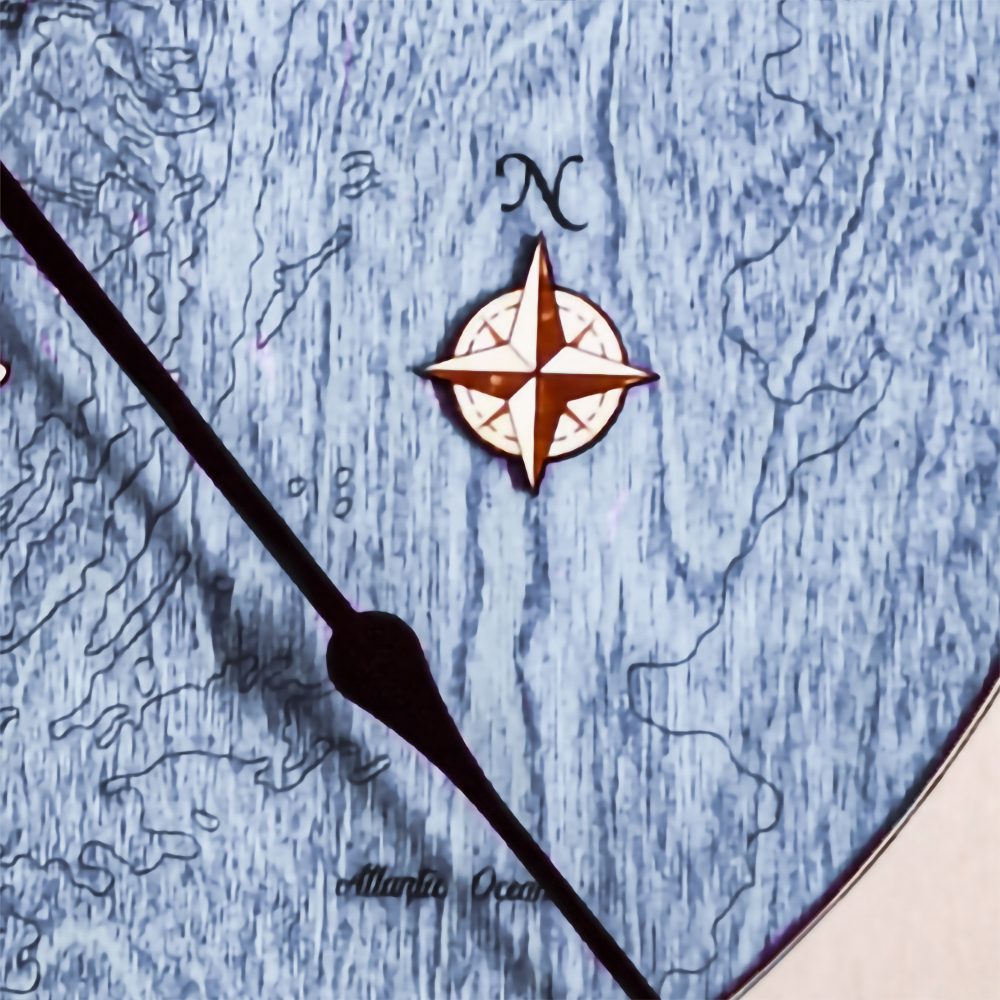Golden Isles Nautical Clock Birch Accent with Deep Blue Water Detail 3
