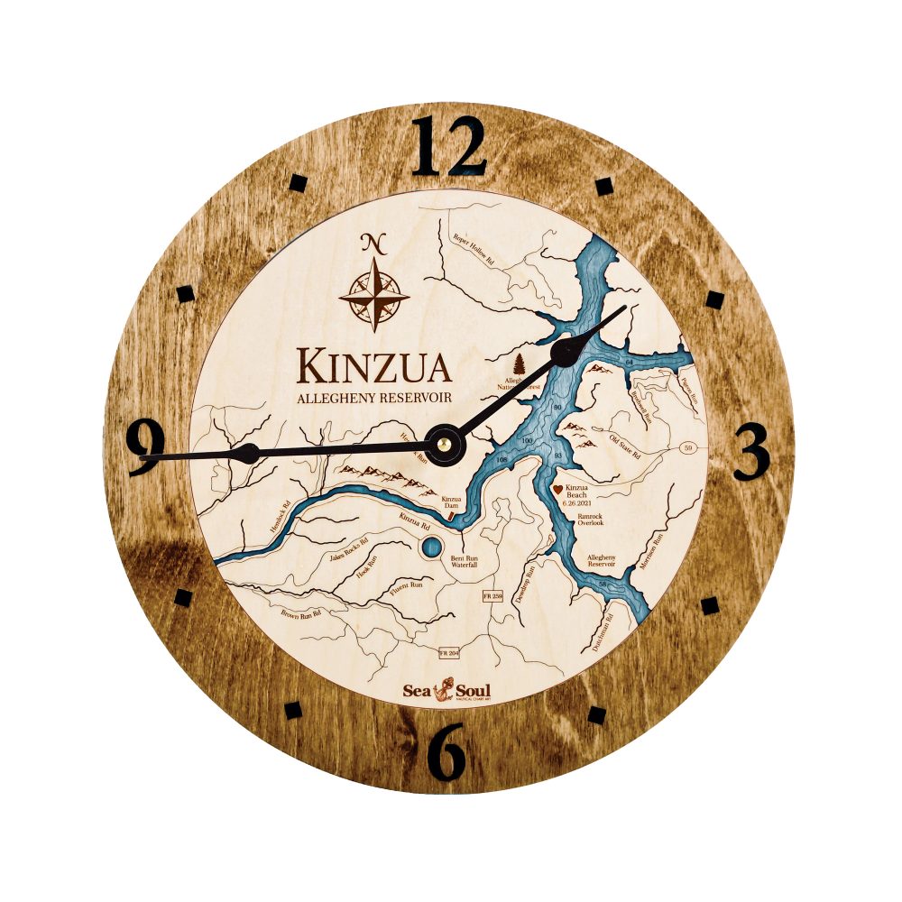 Kinzua Nautical Clock Americana Accent with Blue Green Water