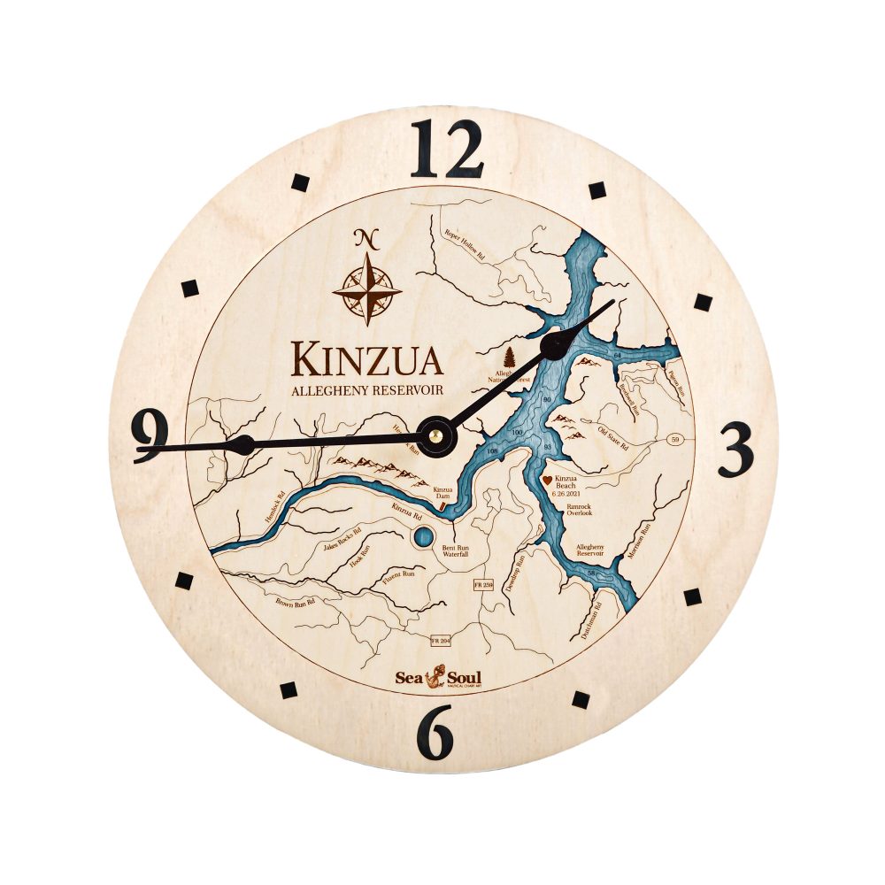 Kinzua Nautical Clock Birch Accent with Blue Green Water