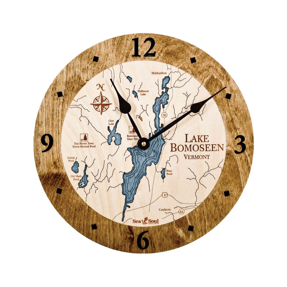 Lake Bomoseen Nautical Clock Americana Accent with Deep Blue Water