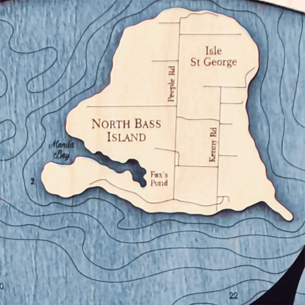 Lake Erie Islands Nautical Clock Birch Accent with Deep Blue Water Detail Shot 3