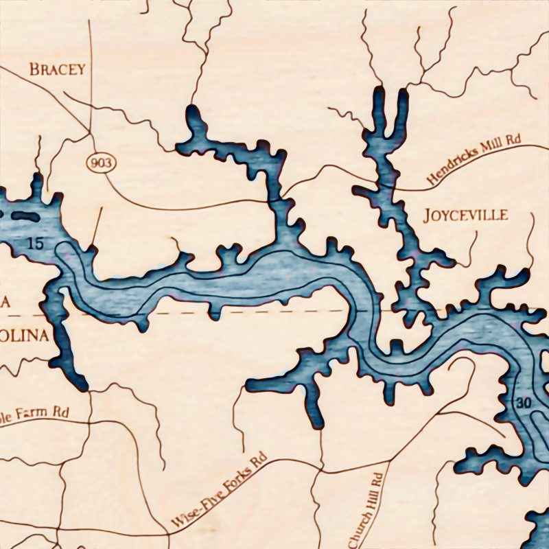 Lake Gaston Nautical Map Clock - Sea and Soul Charts