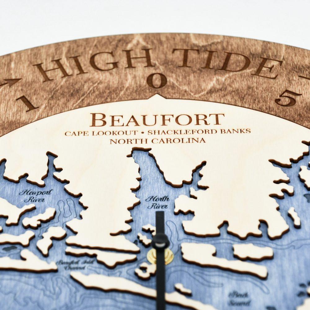 Beaufort North Carolina Tide Clock Americana Accent with Deep Blue Water Detail Shot 1