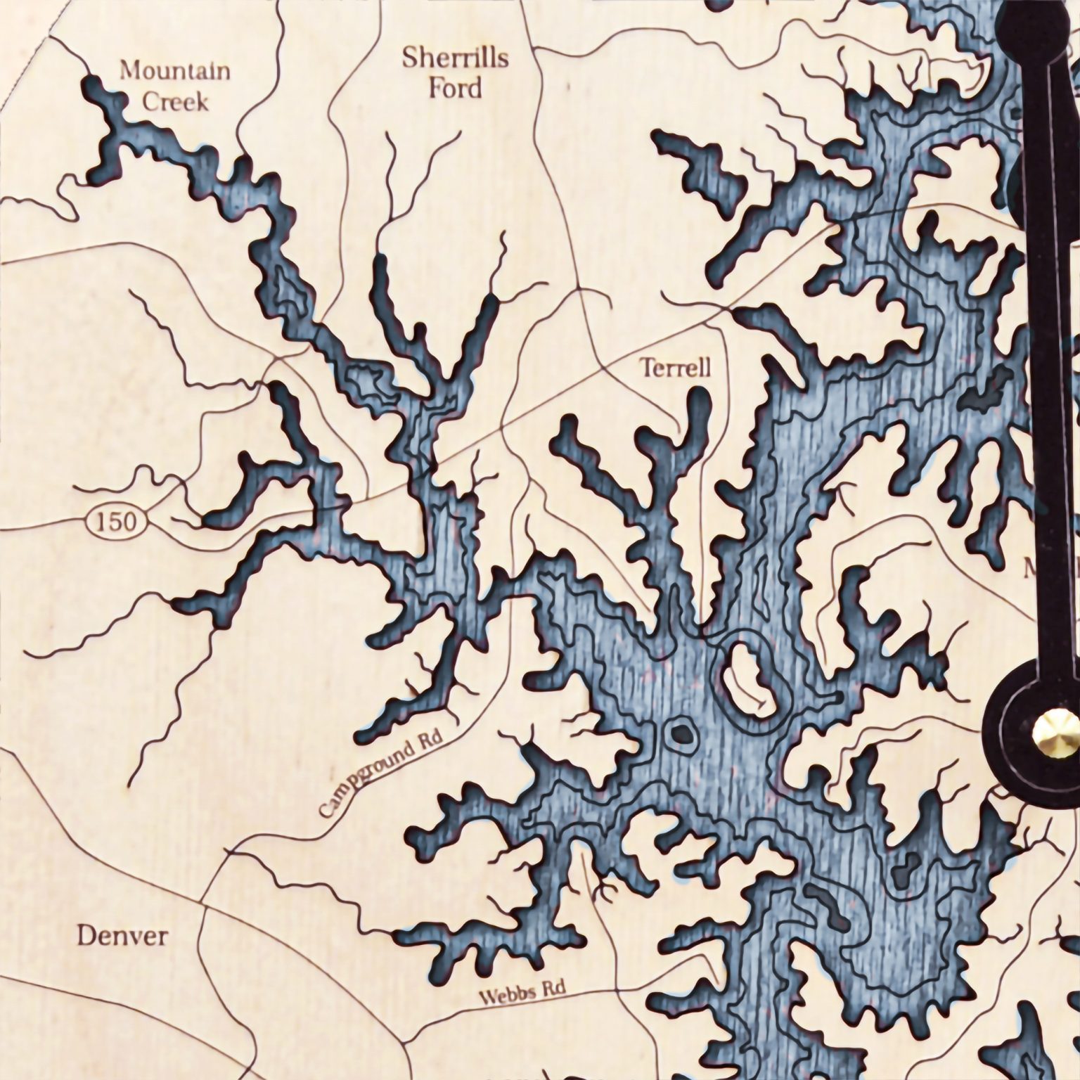 Lake Norman Nautical Map Clock - Sea and Soul Charts