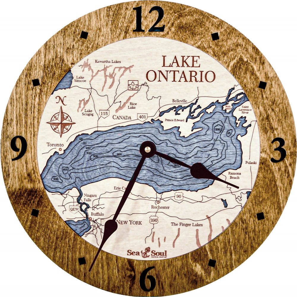 Lake Ontario Nautical Clock Americana Accent with Deep Blue Water Product Shot