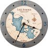 Lake Sokokis Nautical Clock Driftwood Accent with Blue Green Water Product Shot
