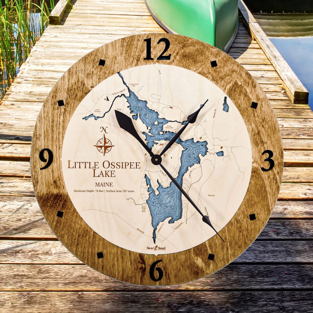 Little Ossipee Lake Americana Accent with Deep Blue Water on Dock