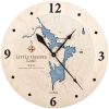 Little Ossipee Lake Nautical Clock Birch Accent with Deep Blue Water Product Shot