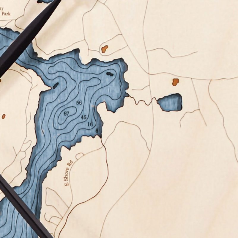 Little Ossipee Lake Nautical Map Clock - Sea and Soul Charts