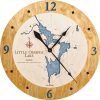Little Ossipee Lake Nautical Clock Honey Accent with Deep Blue Water Product Shot