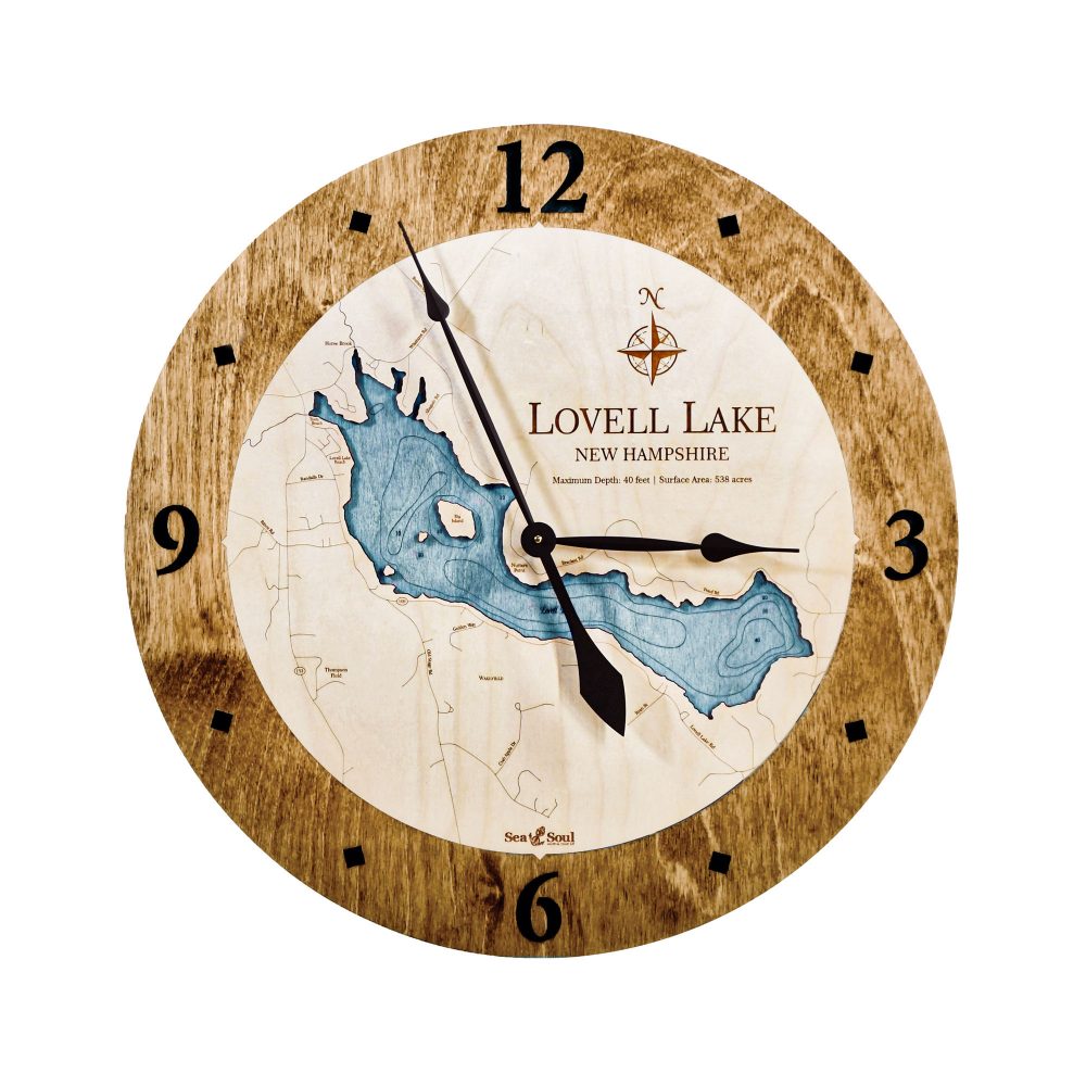 Lovell Lake Nautical Clock Americana Accent with Blue Green Water