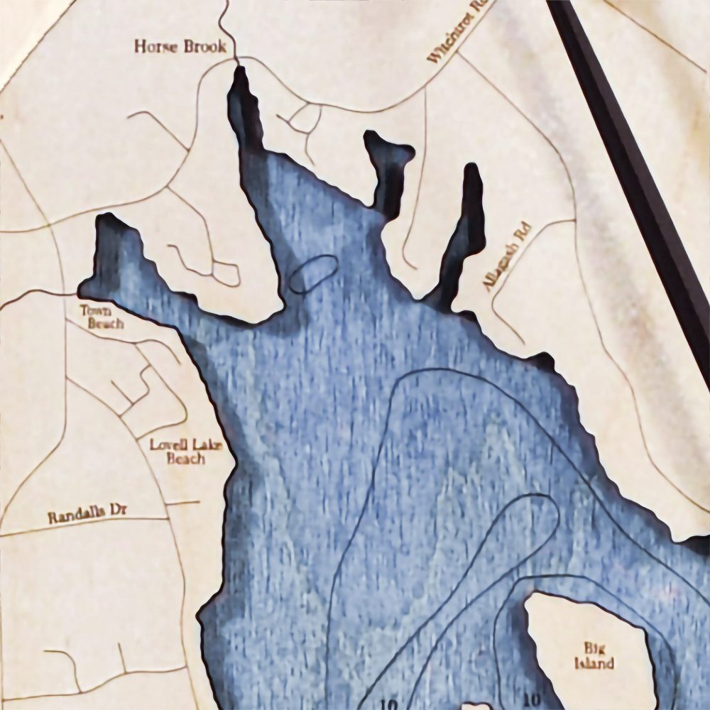 Lovell Lake Nautical Clock Birch Accent with Deep Blue Water Detail Shot 2