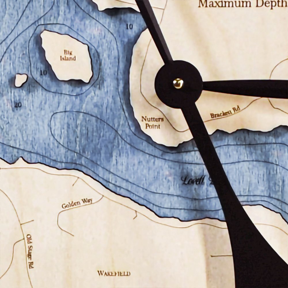 Lovell Lake Nautical Clock Birch Accent with Deep Blue Water Detail Shot 3