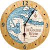 Manatee River Nautical Clock Honey Accent with Blue Green Water Product Shot