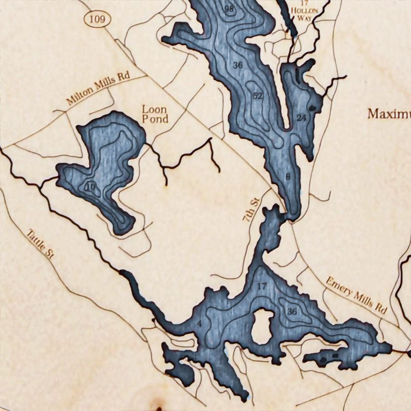 Mousam Lake Nautical Map Clock - Sea and Soul Charts