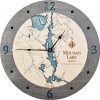 Mousam Lake Nautical Clock Driftwood Accent with Blue Green Water Product Shot