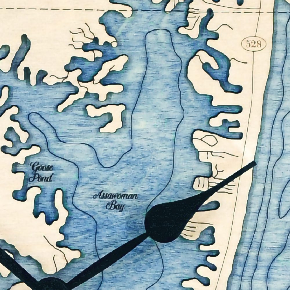 Ocean City Nautical Clock Birch Accent with Deep Blue Water Detail Shot 3
