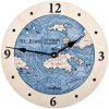 St. John Nautical Map Clock Birch Accent with Deep Blue Water Product Shot