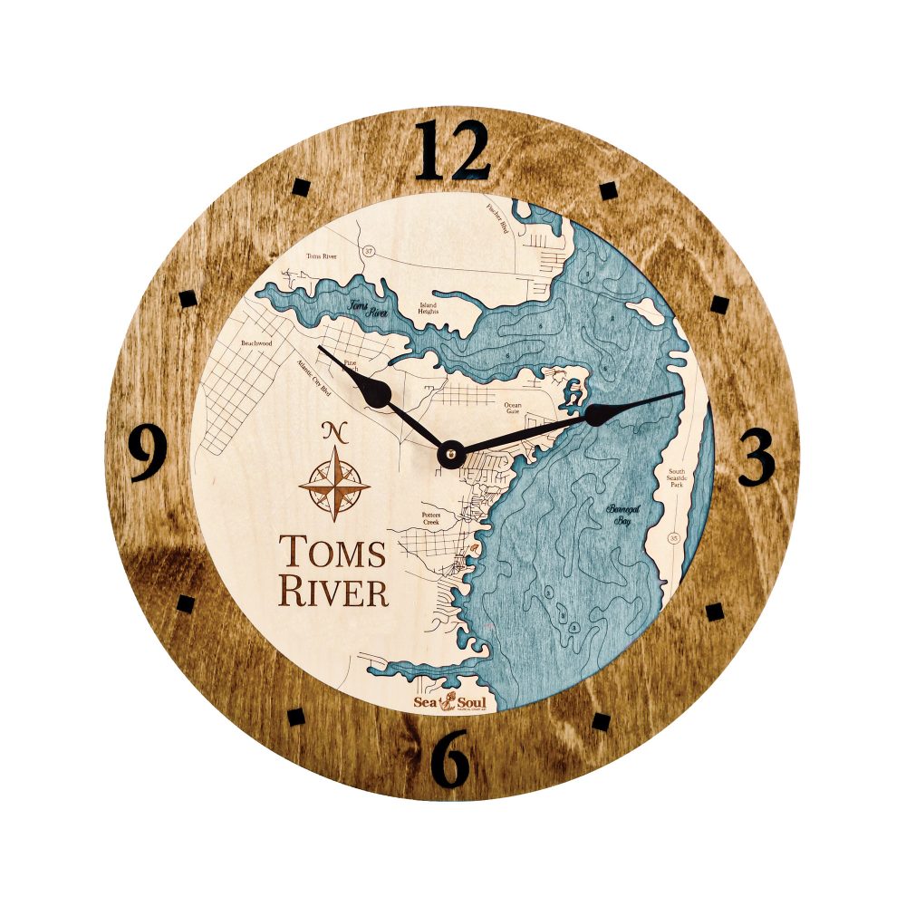 Toms River Nautical Clock Americana Accent with Blue Green Water