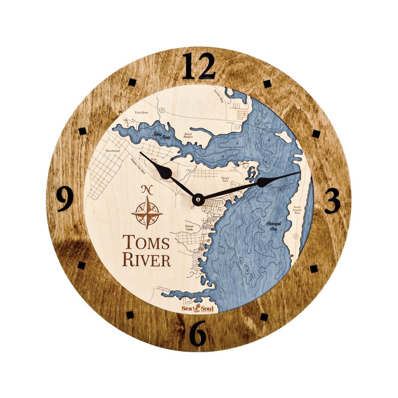 Toms River Nautical Map Clock Sea and Soul Charts