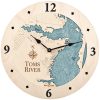 Toms River Nautical Clock Birch Accent with Blue Green Water Product Shot