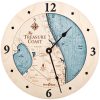 Treasure Coast Nautical Clock Birch Accent with Blue Green Water Product Shot