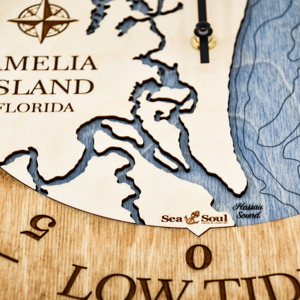 Amelia Island Tide Clock detail shot
