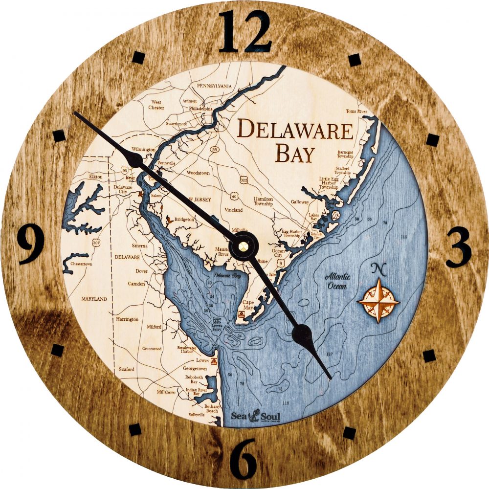 Delaware Bay Nautical Clock Americana Accent with Deep Blue Water Product Shot