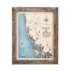 Naples and Marco Island Wall Art Rustic Pine Accent with Blue Green Water