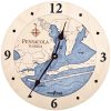 Pensacola Nautical Clock Birch Accent with Deep Blue Water Product Shot