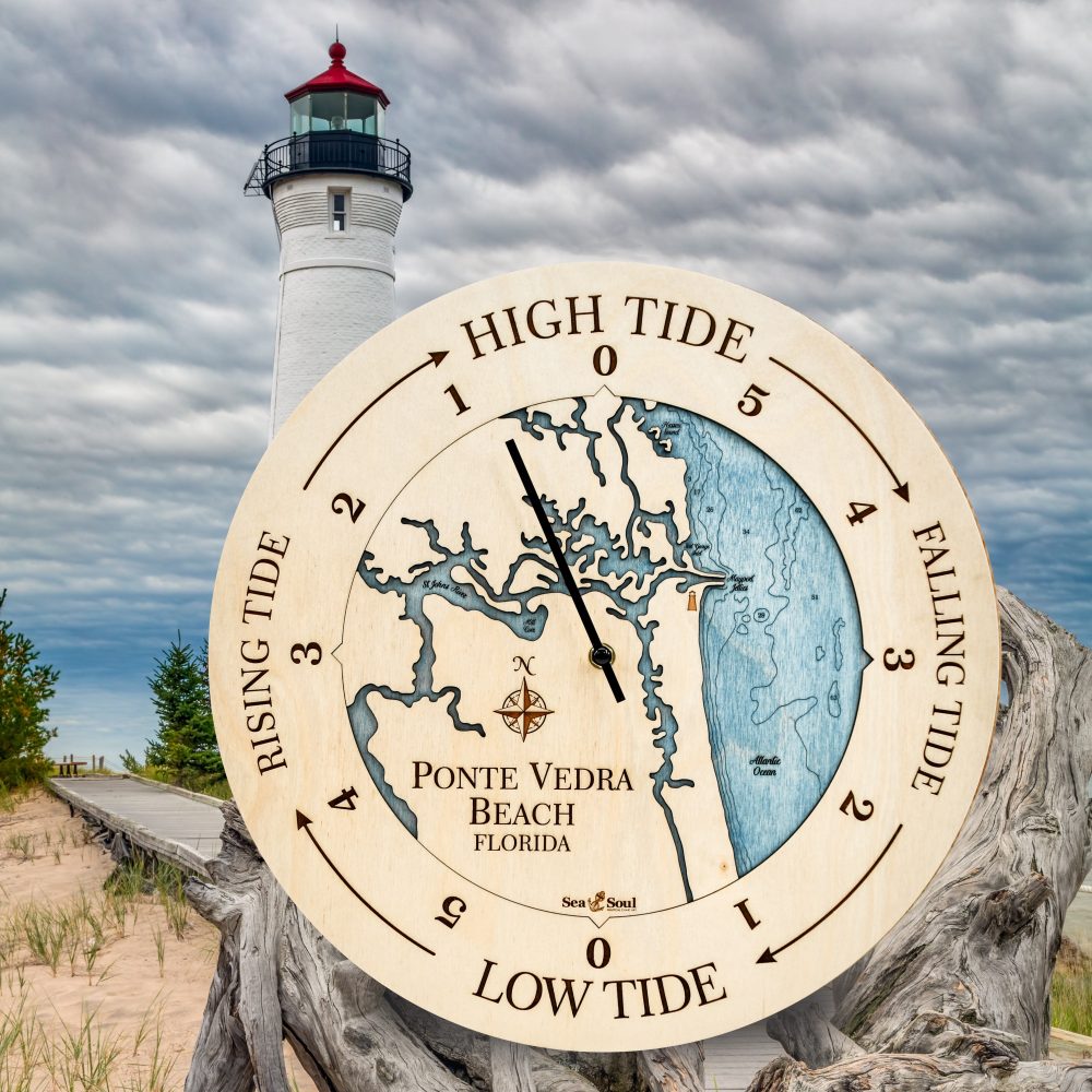 Ponte Vedra Beach Tide Clock with Lighthouse