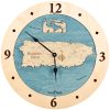 Puerto Rico Nautical Clock Birch Accent with Blue Green Water Product Shot