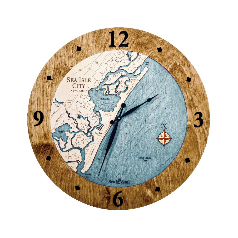 Sea Isle Nautical Clock Americana Accent with Blue Green Water