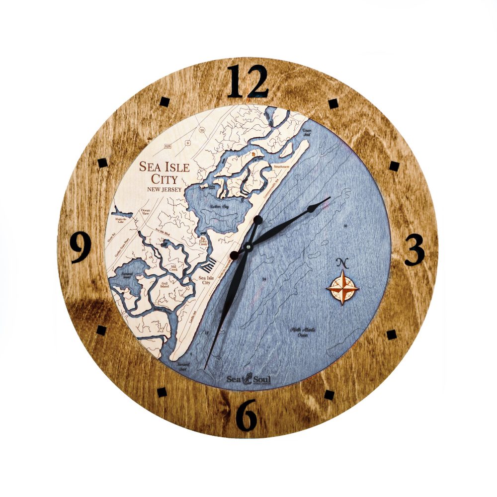 Sea Isle Nautical Clock Americana Accent with Deep Blue Water