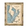 Tampa Bay Wall Art Rustic Pine Accent with Blue Green Water