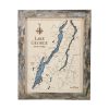 Lake George Wall Art Rustic Pine Accent with Deep Blue Water